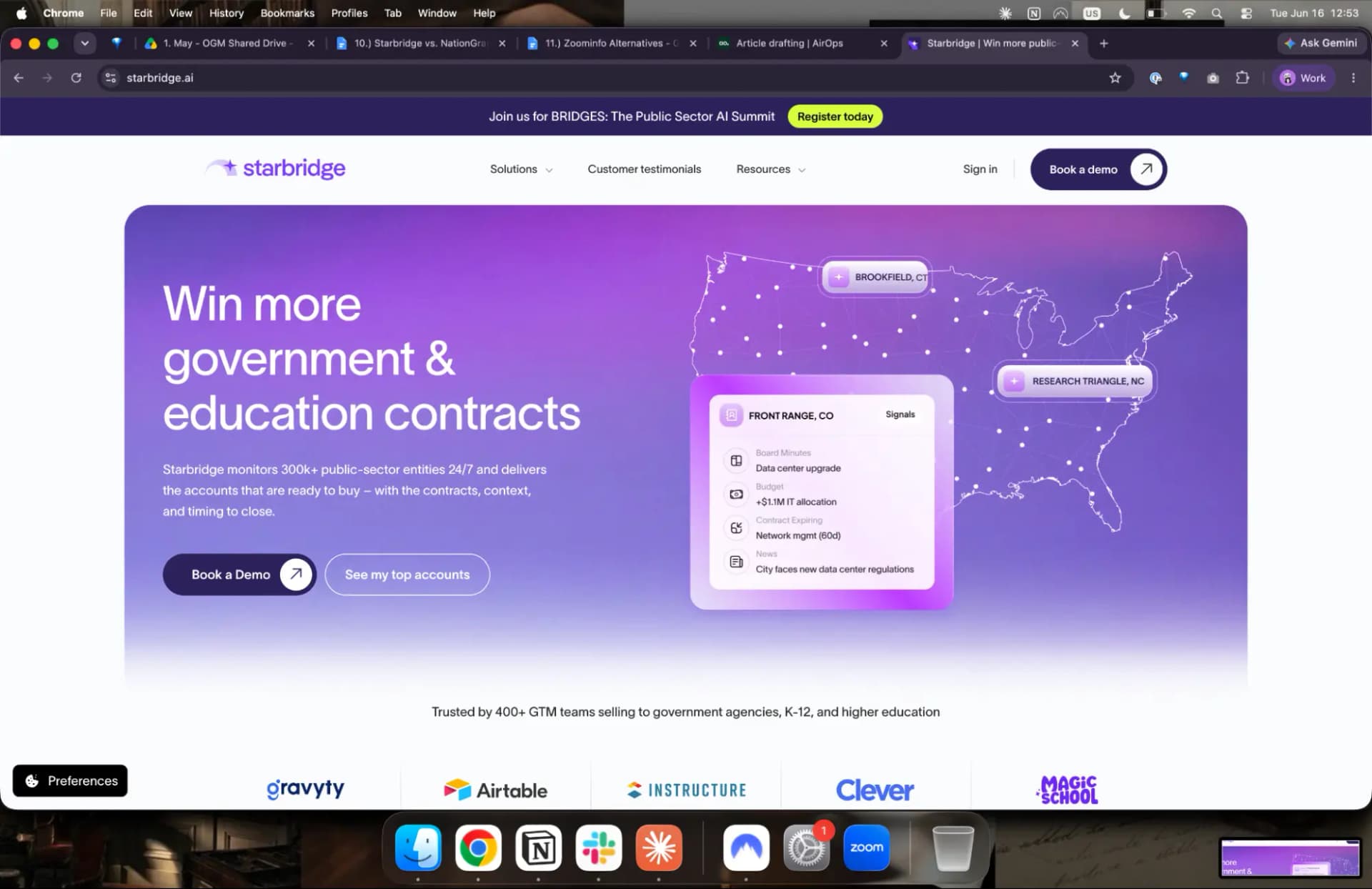 Starbridge sales intelligence platform for government and education