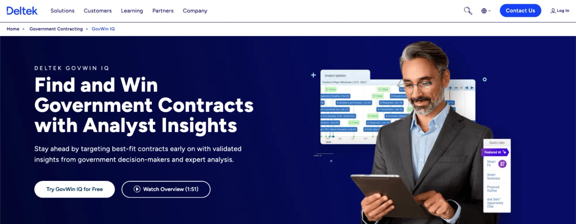 GovWin by Deltek government market intelligence platform